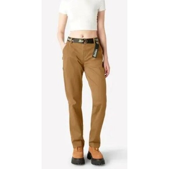Dickies Brand Women's Relaxed Fit Carpenter Pants Brown Duck 27R - Picture 4 of 6